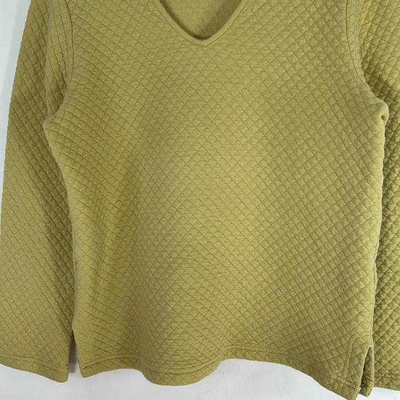 Russ Berens Malibu Vintage Waffle Weave Women’s Size M Chartreuse Pullover Top - Picture 5 of 13